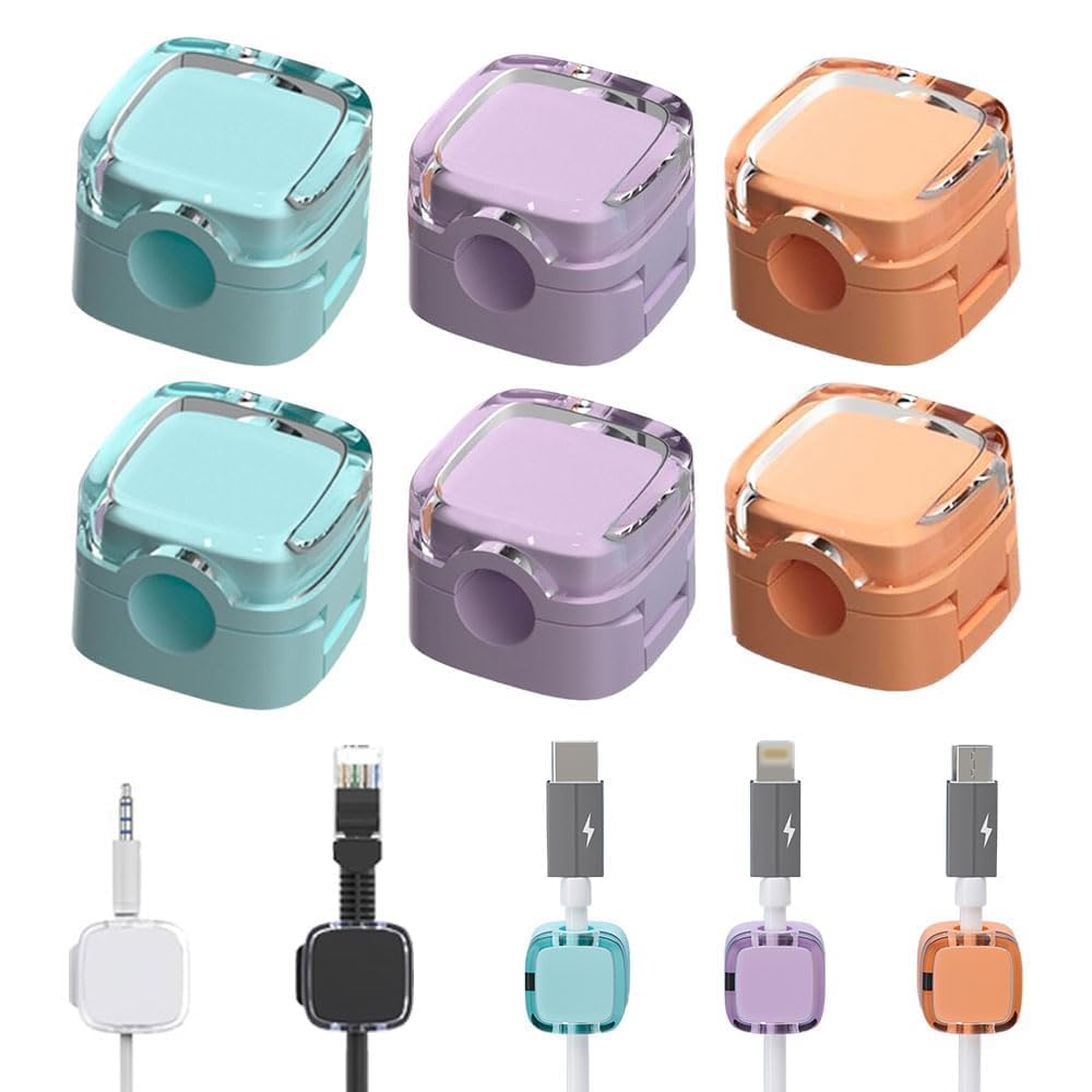 6 Stück Magnetische Kabel Clips für Schreibtisch, Neue Lagerungshalter Selbstklebend, Kabel Organizer mit Speziellen Mag